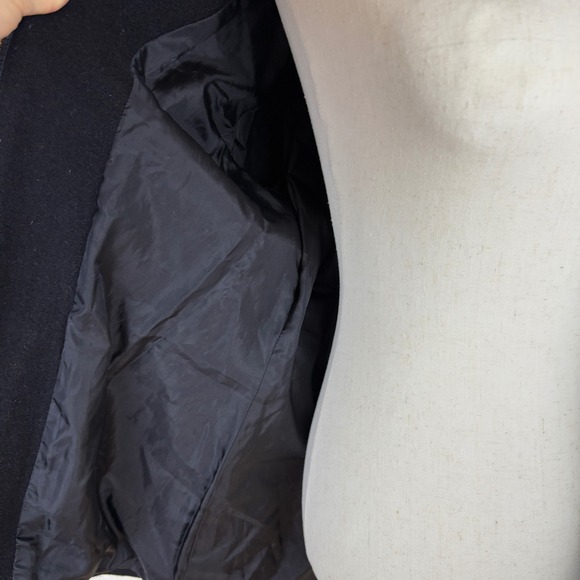 MDP Mario De Pinto Womens Black Wool Utility Jacket Sherpa Collar Made in USA M - Picture 7 of 8